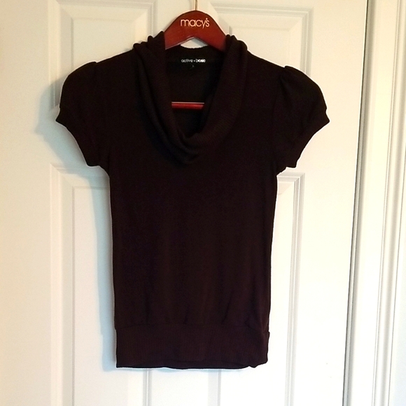Active Basic Sweaters - Brown Cowl Neck Top, Size Small, Brand- Active Basic